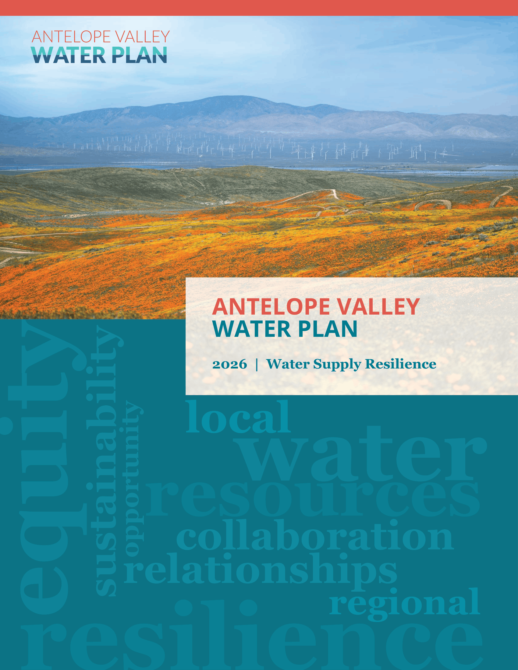 Thumbnail of the Draft Antelope Valley Water Plan cover.